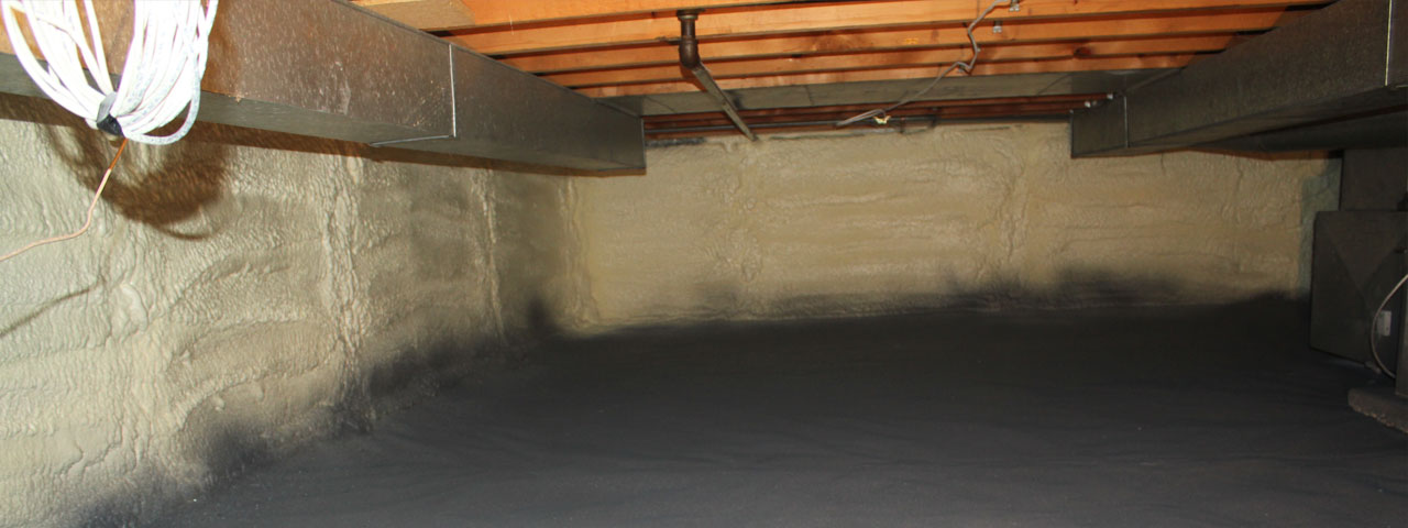 Mobile spray foam insulation for crawl spaces